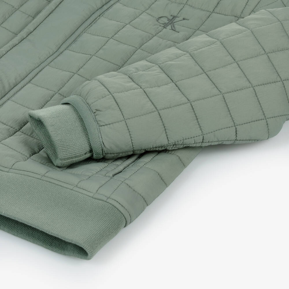 Calvin Klein-Boys Green Padded Jacket | Childrensalon Outlet