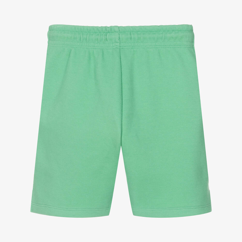 Calvin Klein Jeans-Boys Green Piqué Logo Shorts | Childrensalon Outlet