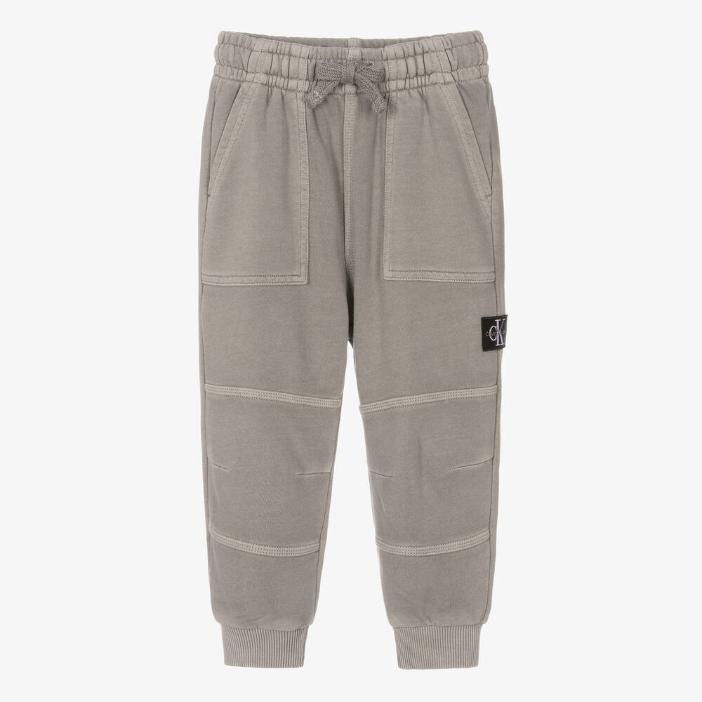 Calvin Klein - Pantalon de jogging gris en coton | Childrensalon