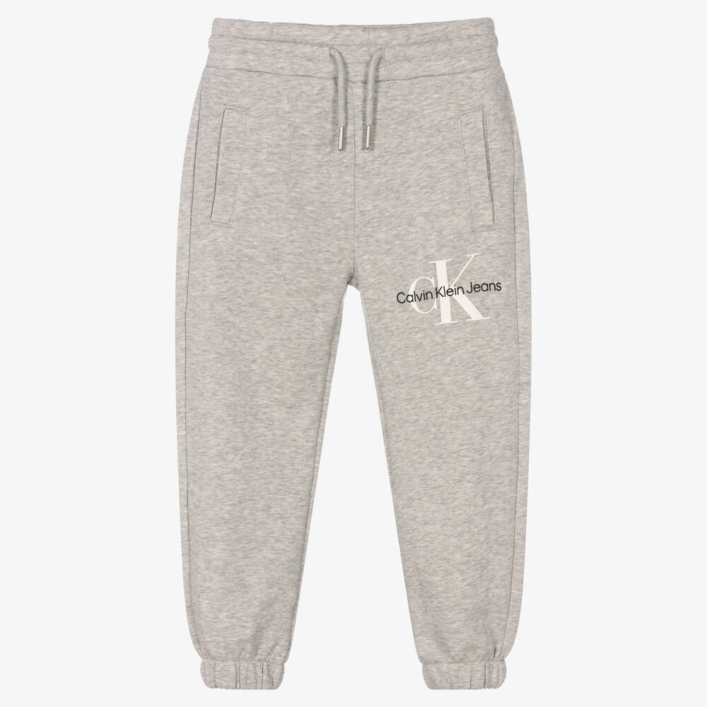 Calvin Klein Jeans - Boys Grey Cotton Logo Joggers