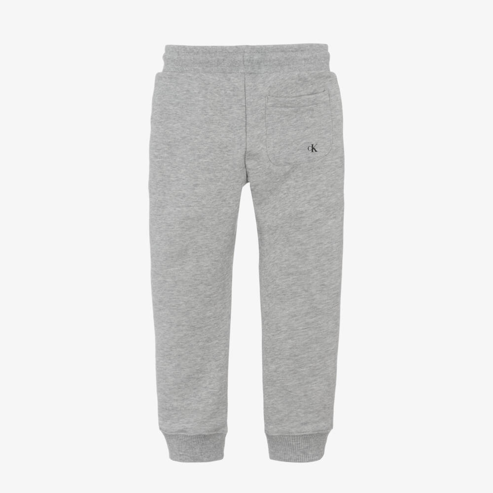 Calvin Klein-Boys Grey Cotton Logo Joggers | Childrensalon Outlet