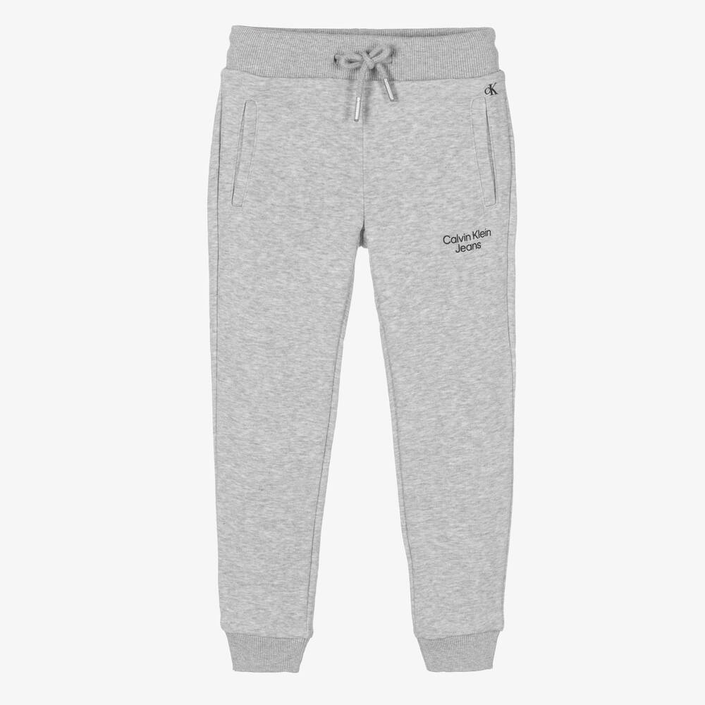 Calvin Klein Jeans Bas jogging gris jersey Garcon Childrensalon Outlet