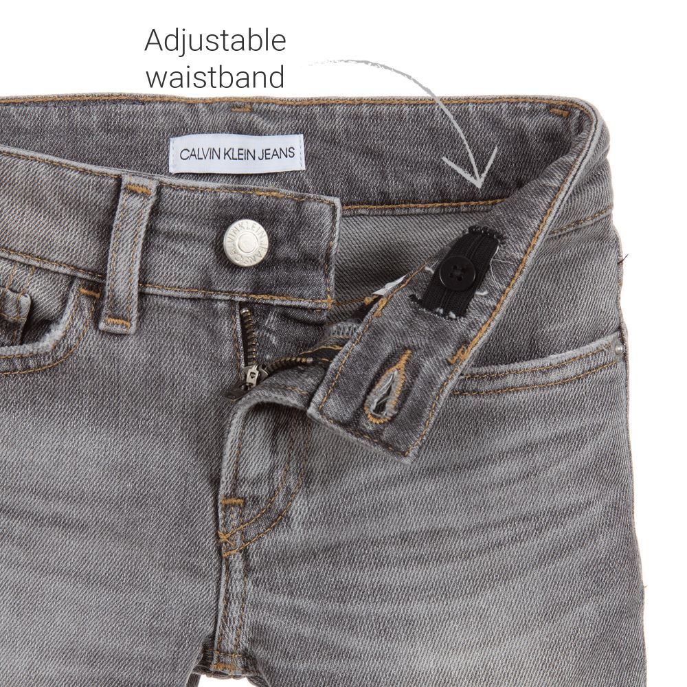 Calvin Klein Jeans - Boys Grey Slim-Fit Denim Jeans | Childrensalon Outlet