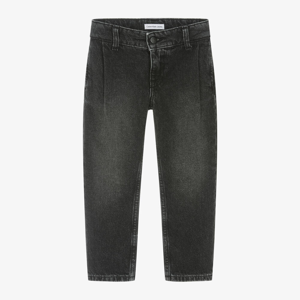 Calvin Klein-Boys Grey Washed Denim Jeans | Childrensalon Outlet