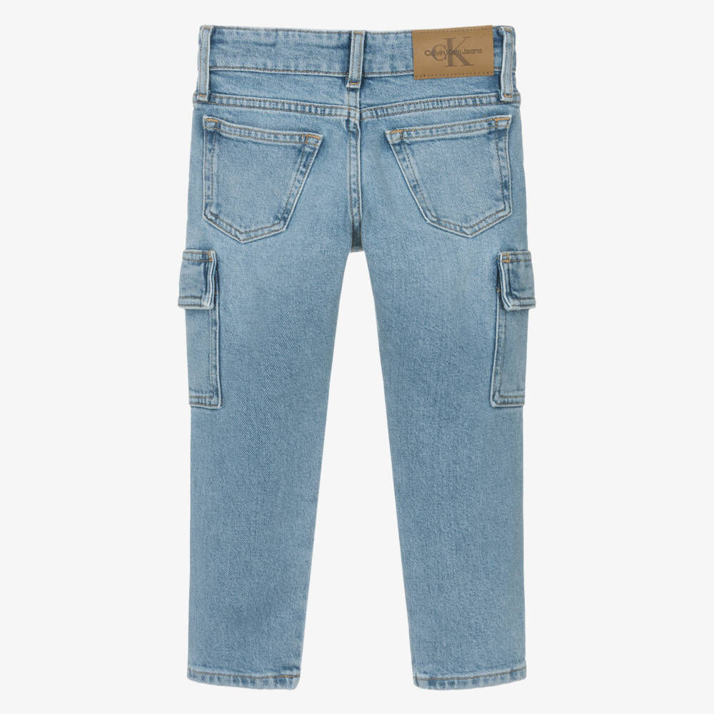 Calvin Klein-Boys Indigo Stretch Cargo Trousers | Childrensalon Outlet