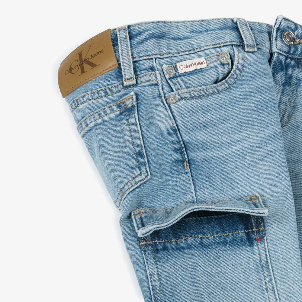Calvin Klein-Boys Indigo Stretch Cargo Trousers | Childrensalon Outlet