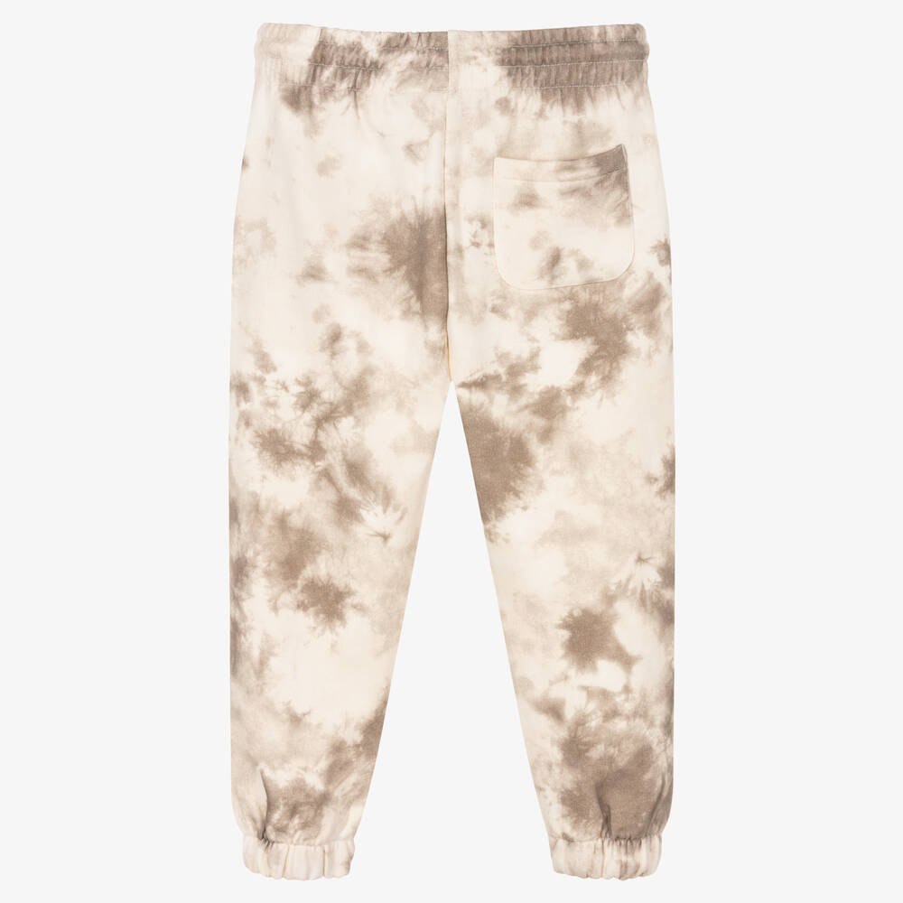 Calvin Klein Jeans Boys Ivory Brown Cotton Tie Dye Joggers