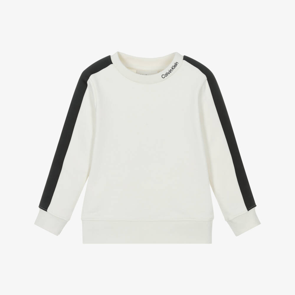 Calvin Klein-Кремовый мягкий хлопковый свитер для мальчиков | Childrensalon Outlet