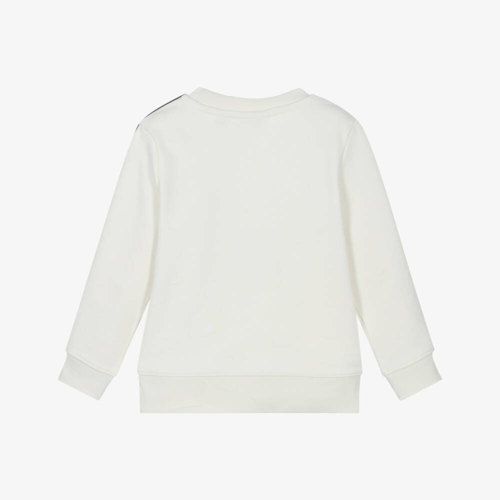 Calvin Klein-Boys Ivory Soft Cotton Crewneck | Childrensalon Outlet
