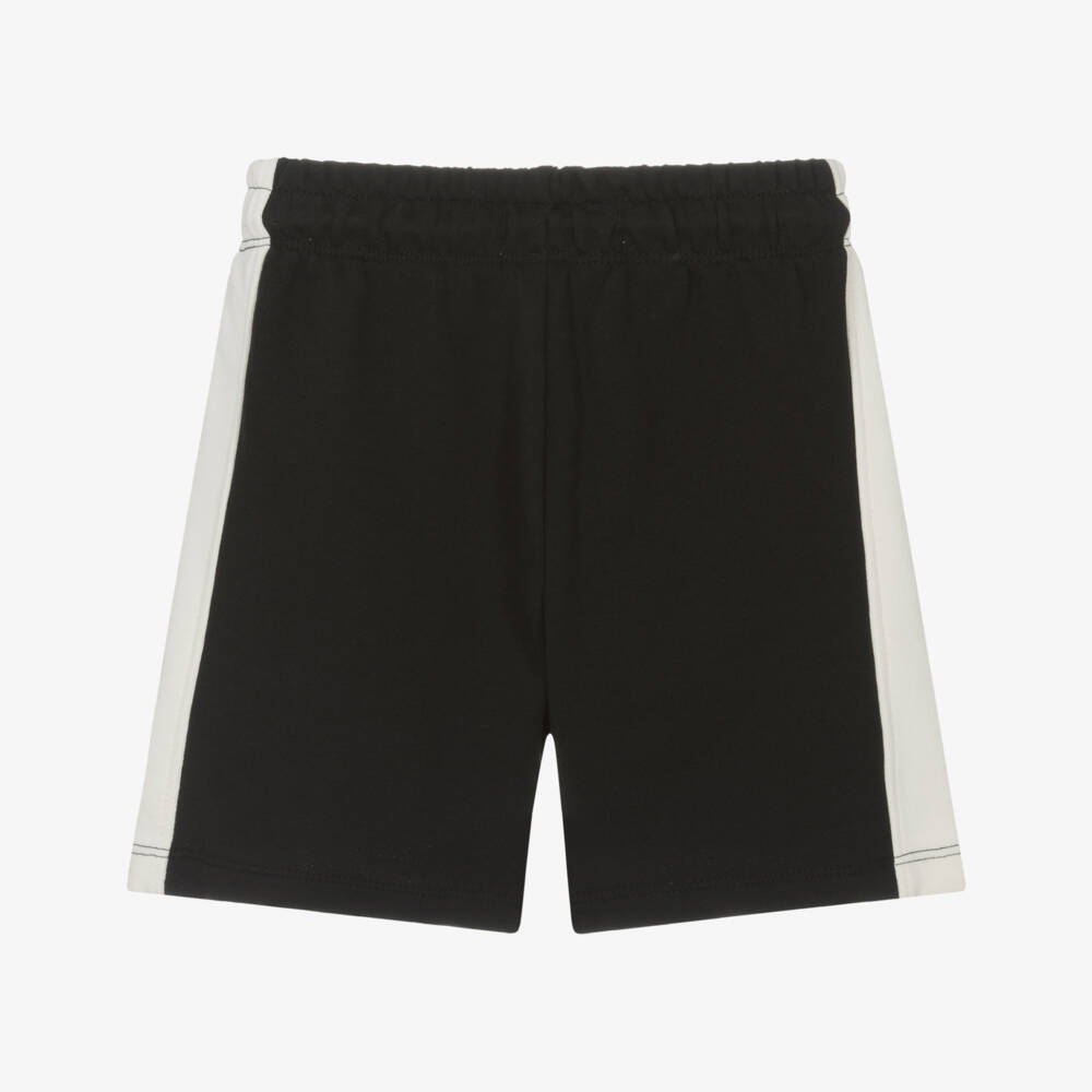 Calvin Klein-Boys Ivory-Trimmed Black Knit Shorts | Childrensalon Outlet