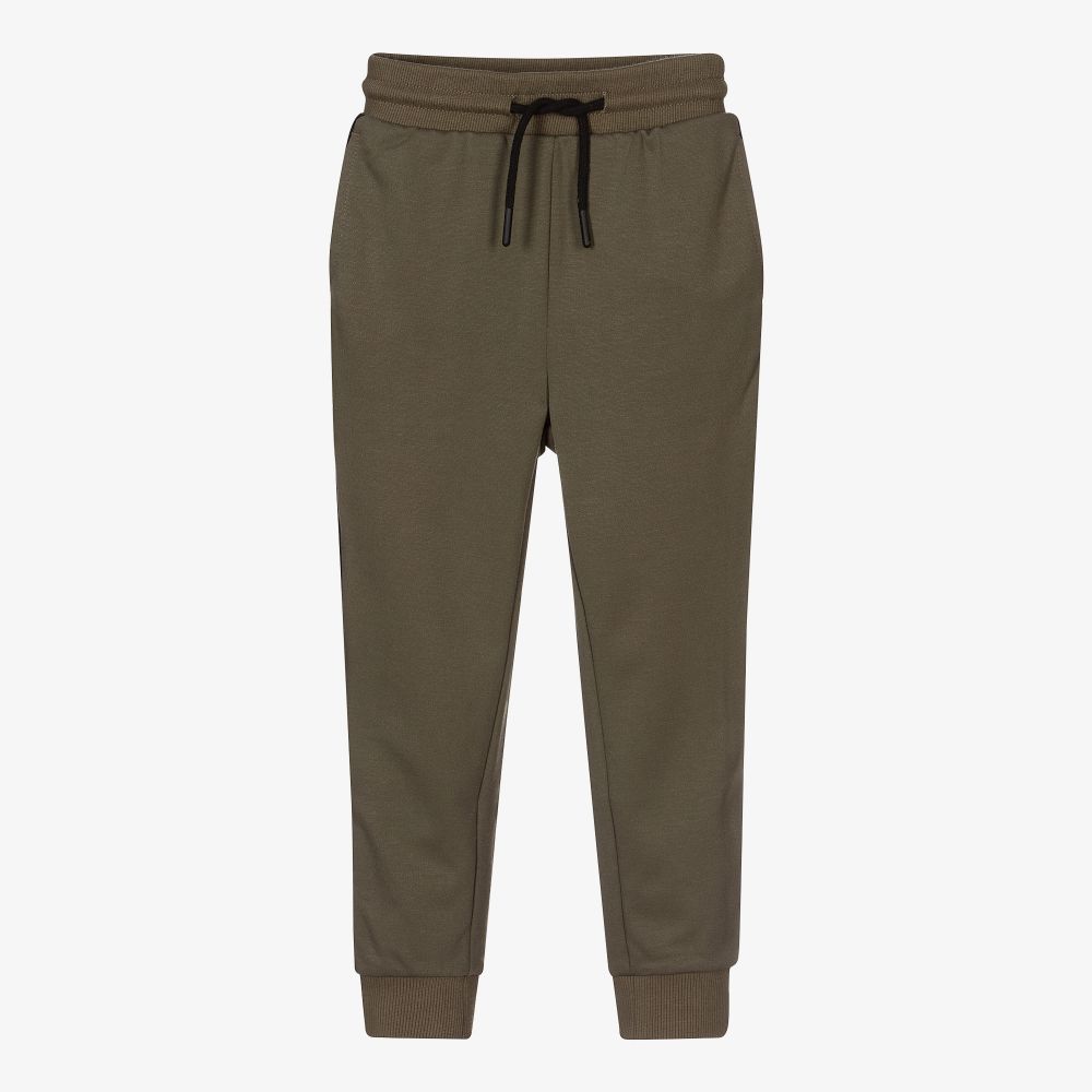 Calvin Klein Jeans - Boys Khaki Green Logo Joggers | Childrensalon