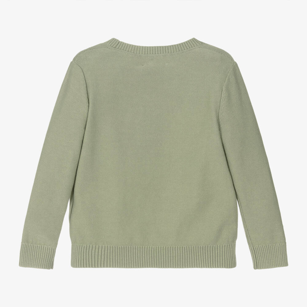 Calvin Klein-Boys Khaki Knit Cotton Pullover | Childrensalon Outlet