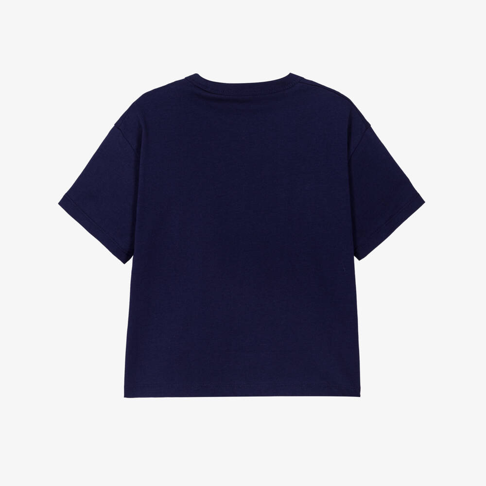 Calvin Klein-Boys Navy Blue Cotton New York Logo T-Shirt | Childrensalon Outlet