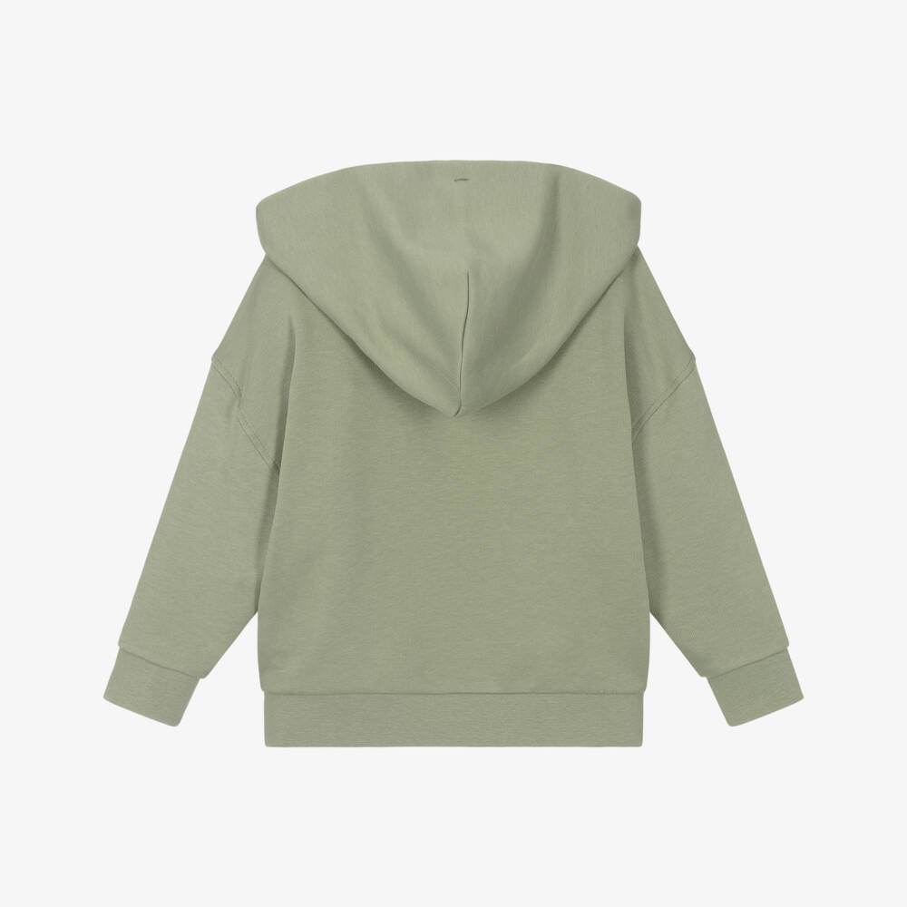 Calvin Klein-Boys Organic Green Jersey Hoodie | Childrensalon Outlet