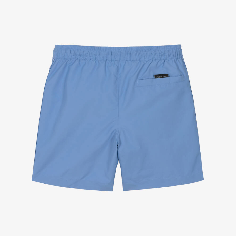 Calvin Klein-Плавки-шорты голубые с логотипом и шнурком для мальчиков | Childrensalon Outlet