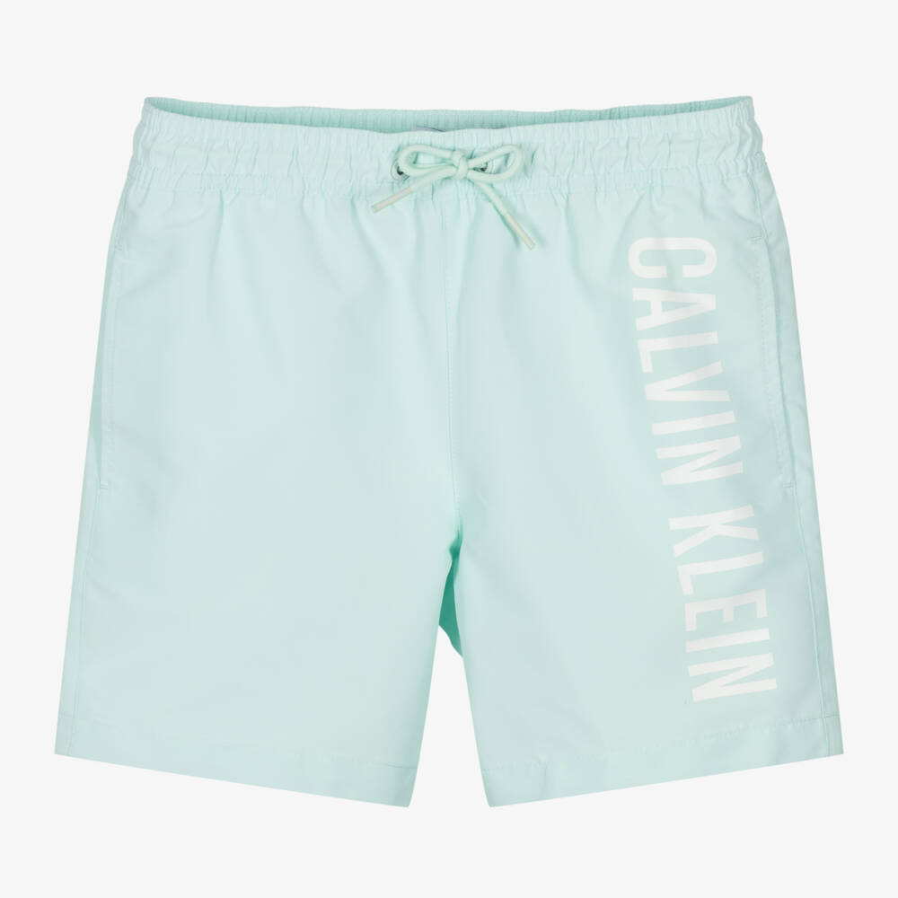 Calvin Klein-Boys Pale Green Logo Swim Shorts | Childrensalon Outlet