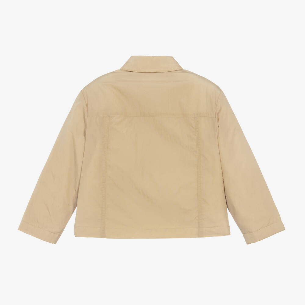Calvin Klein-Boys Pale Khaki Zip Jacket | Childrensalon Outlet