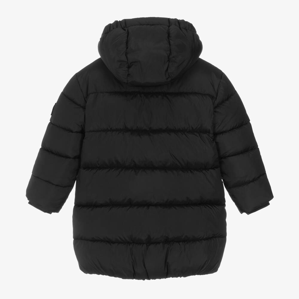 Calvin Klein-Boys Quilted Black Hooded Coat | Childrensalon Outlet