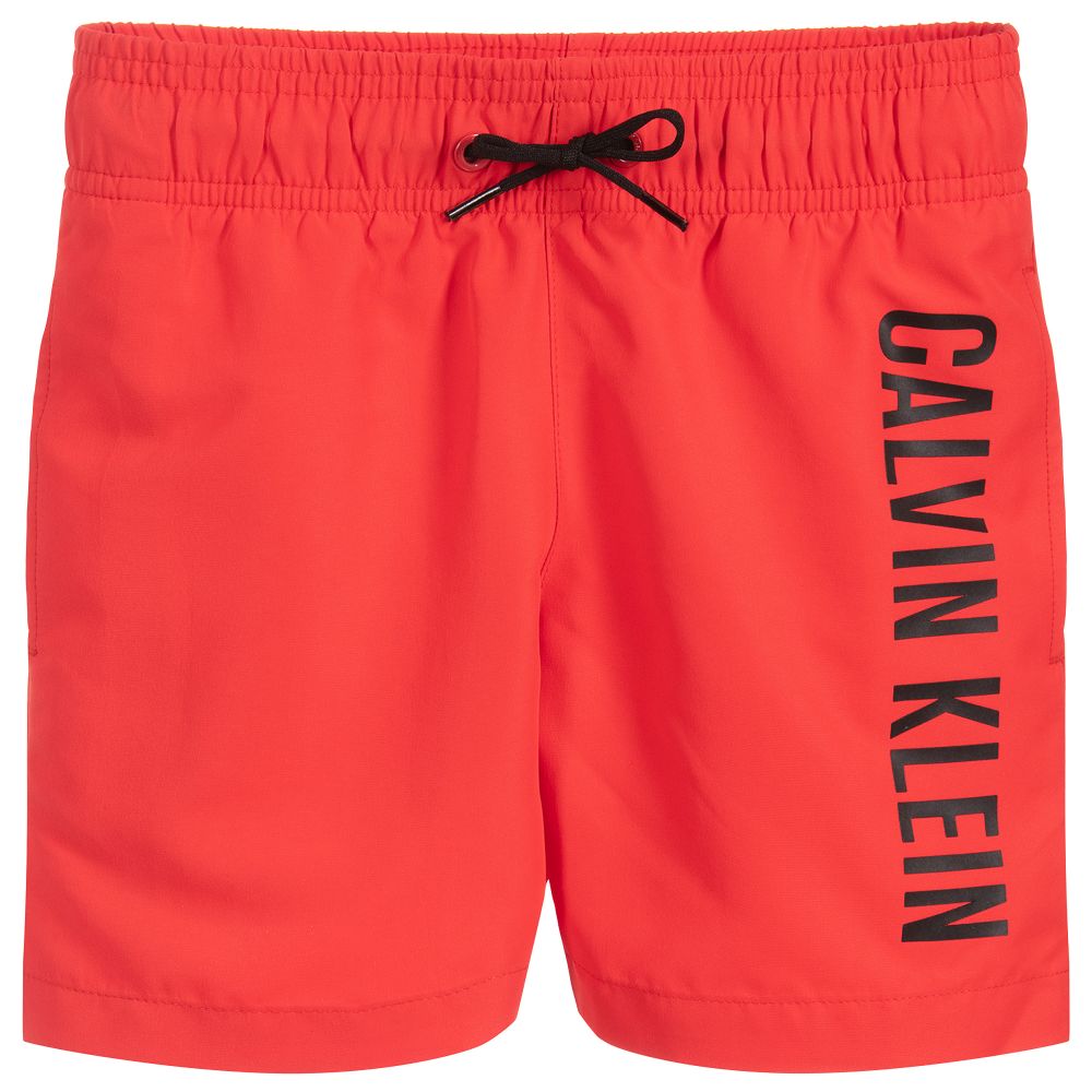 Calvin Klein - Boys Red Swim Shorts | Childrensalon