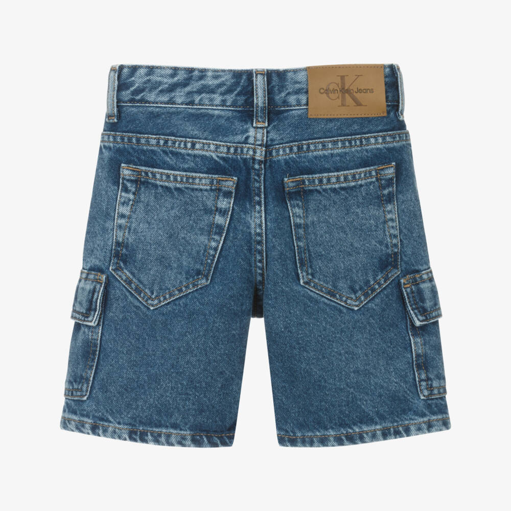 Calvin Klein-Boys Relaxed Fit Denim Cargo Shorts | Childrensalon Outlet