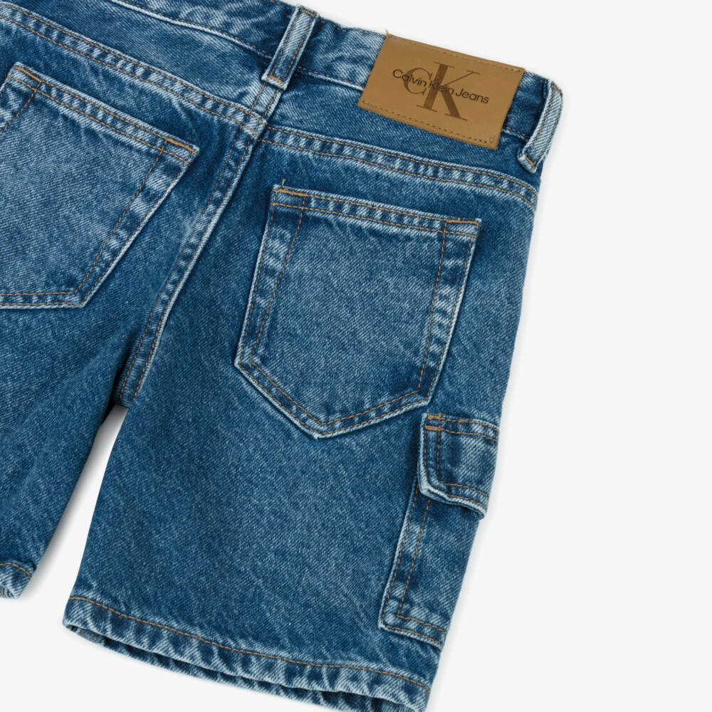 Calvin Klein-Boys Relaxed Fit Denim Cargo Shorts | Childrensalon Outlet