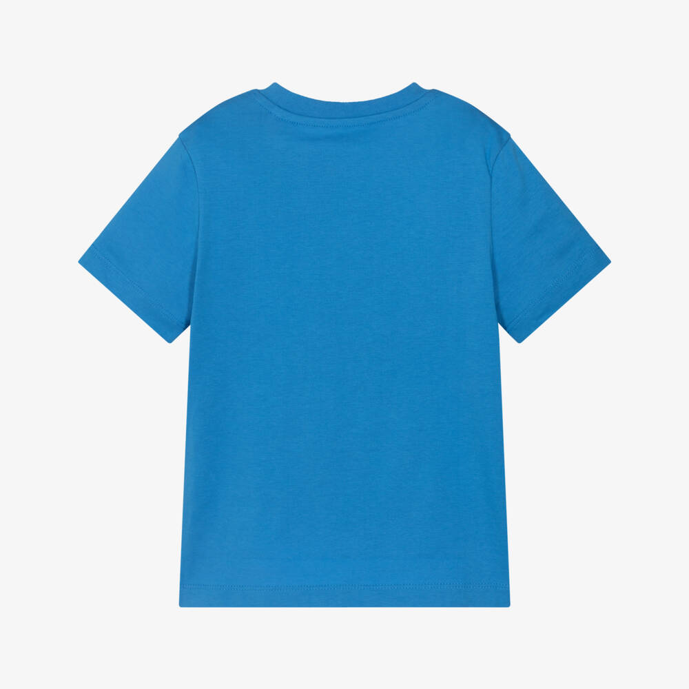 Calvin Klein-Boys Retro Blue Cotton Tee | Childrensalon Outlet