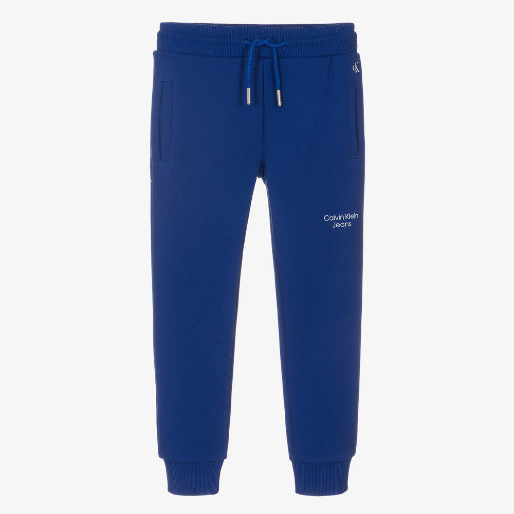Calvin Klein Jeans-Boys Royal Blue Cotton Joggers | Childrensalon Outlet