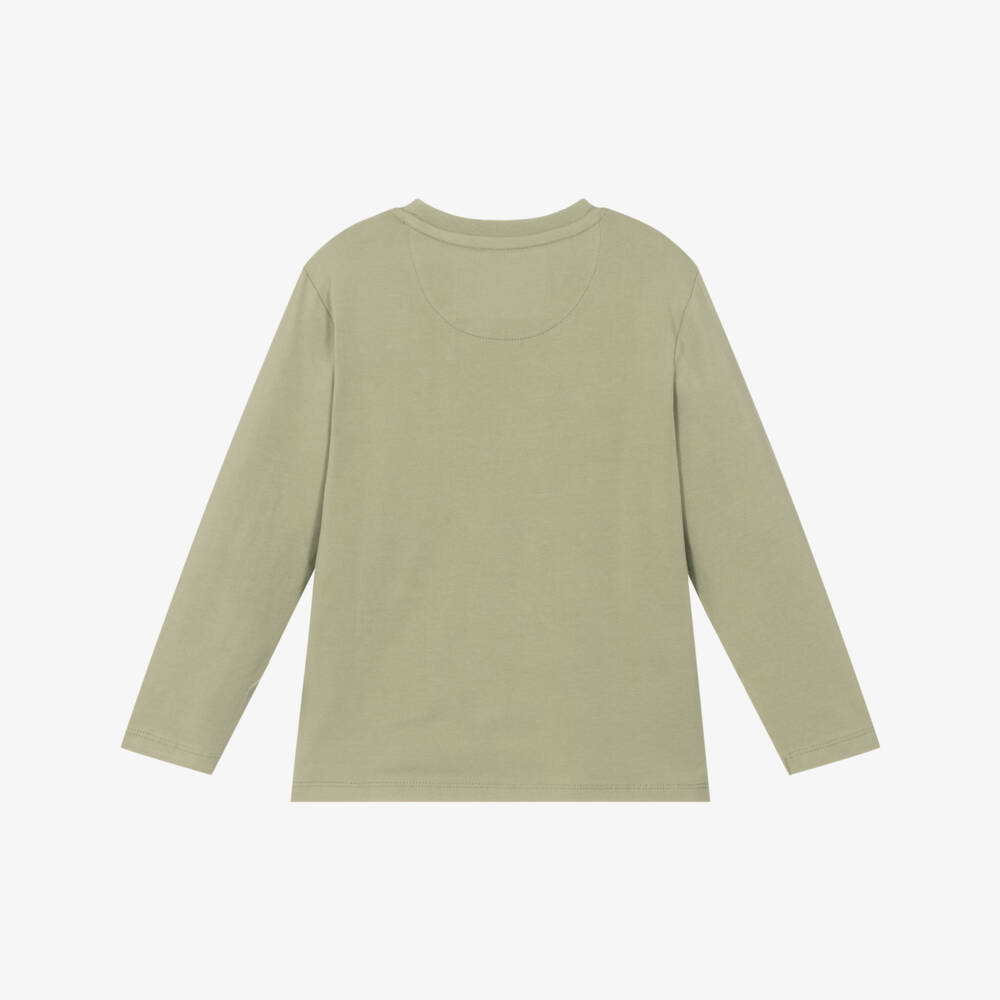 Calvin Klein-Boys Sage Green Long Sleeve Tee | Childrensalon Outlet