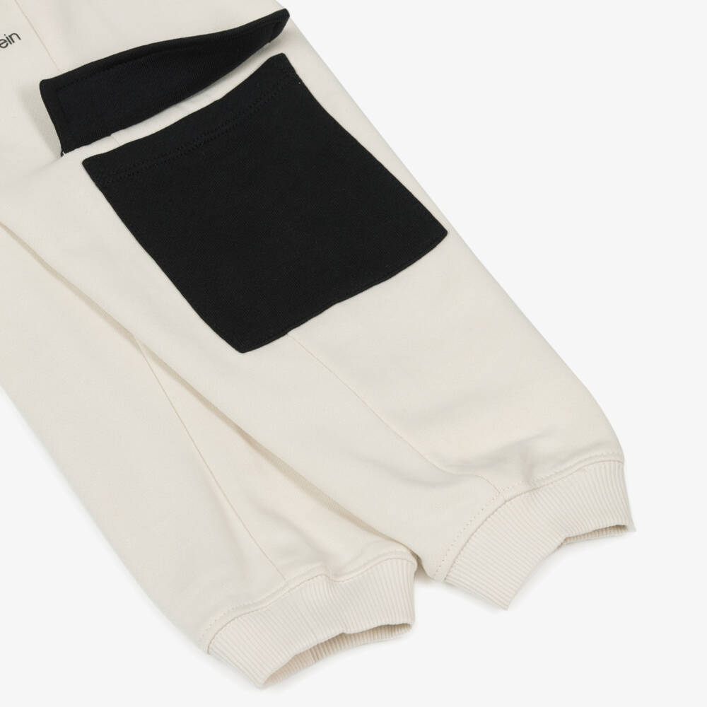 Calvin Klein-Boys Sand-Toned Cargo Trousers | Childrensalon Outlet