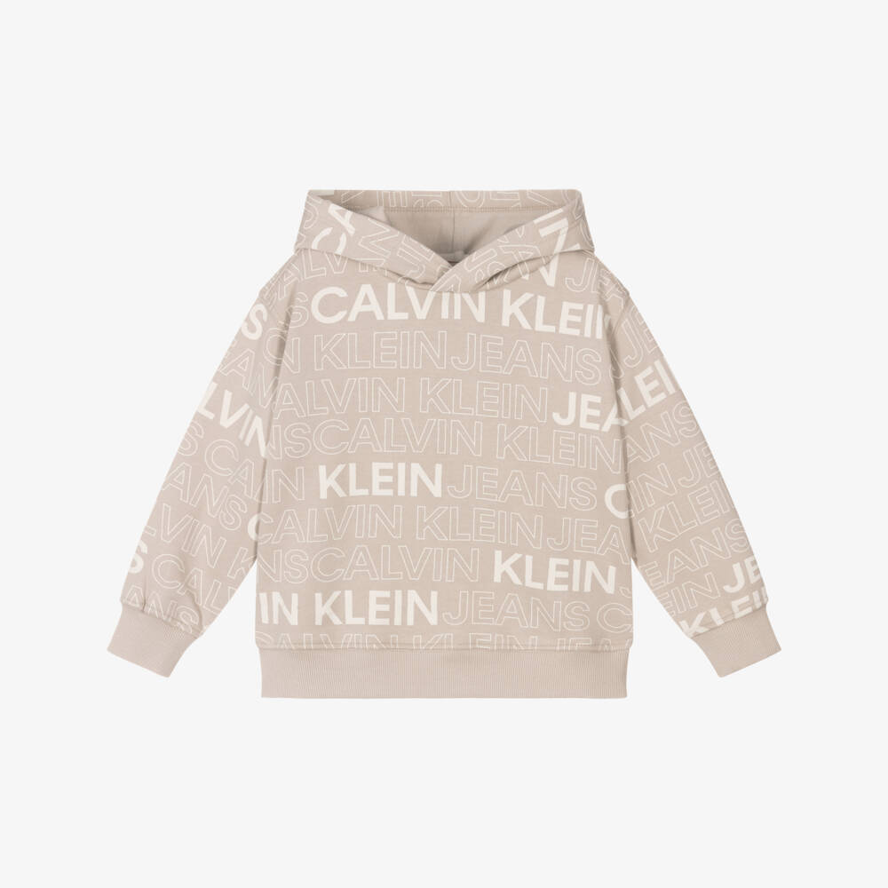 Calvin Klein-هودي قطن بنقشة ساندي للأولاد | Childrensalon Outlet