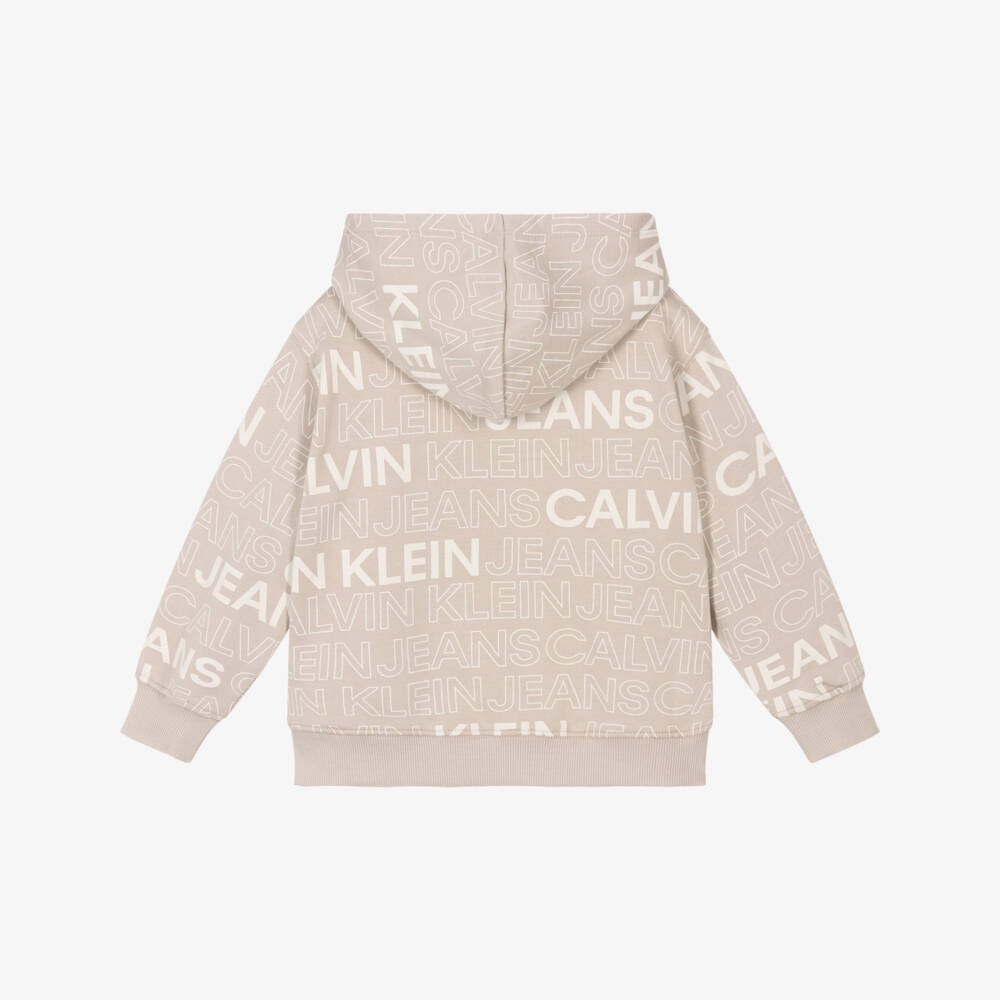 Calvin Klein-Boys Sandy Patterned Cotton Hoodie | Childrensalon Outlet