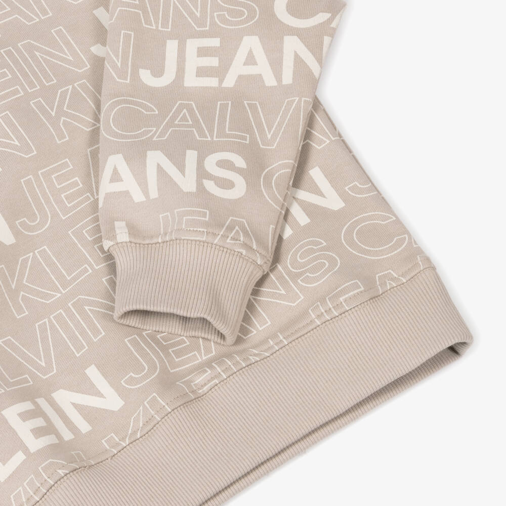 Calvin Klein-Boys Sandy Patterned Cotton Hoodie | Childrensalon Outlet
