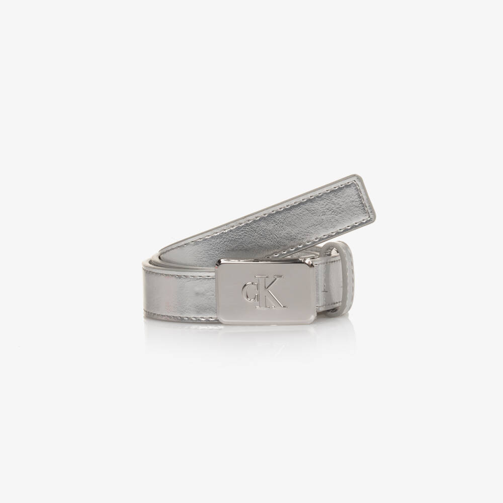 Calvin Klein-Boys Silver Metallic Fashion Belt | Childrensalon Outlet