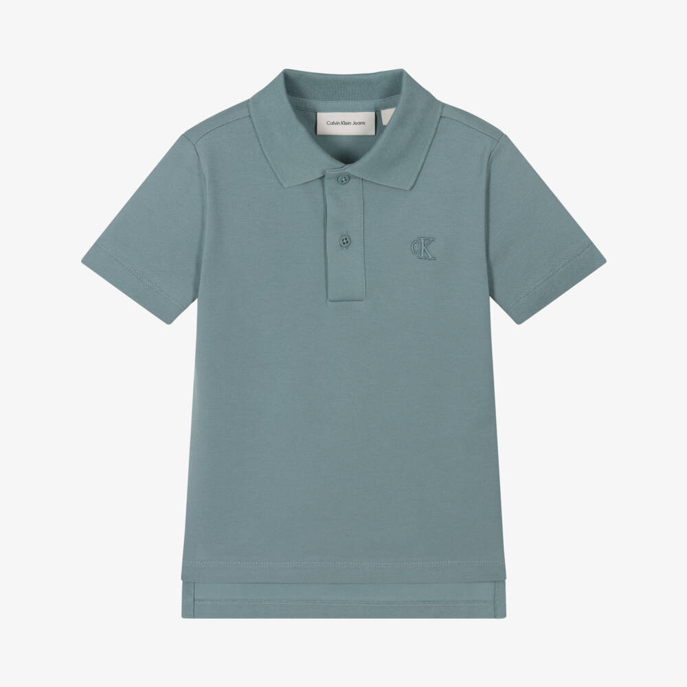 Calvin Klein-Boys Sky-Hued Cotton Polo Top | Childrensalon Outlet