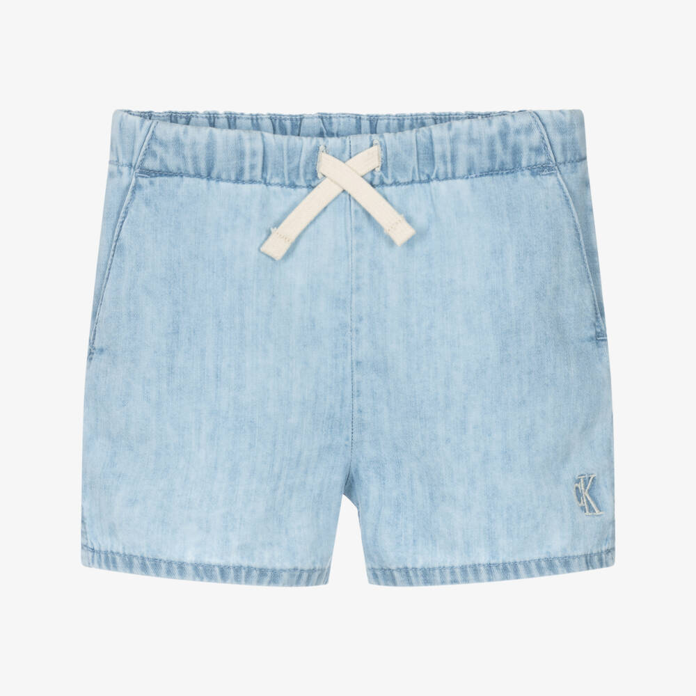 Calvin Klein-Джинсовые шорты с логотипом небесного цвета для мальчиков | Childrensalon Outlet