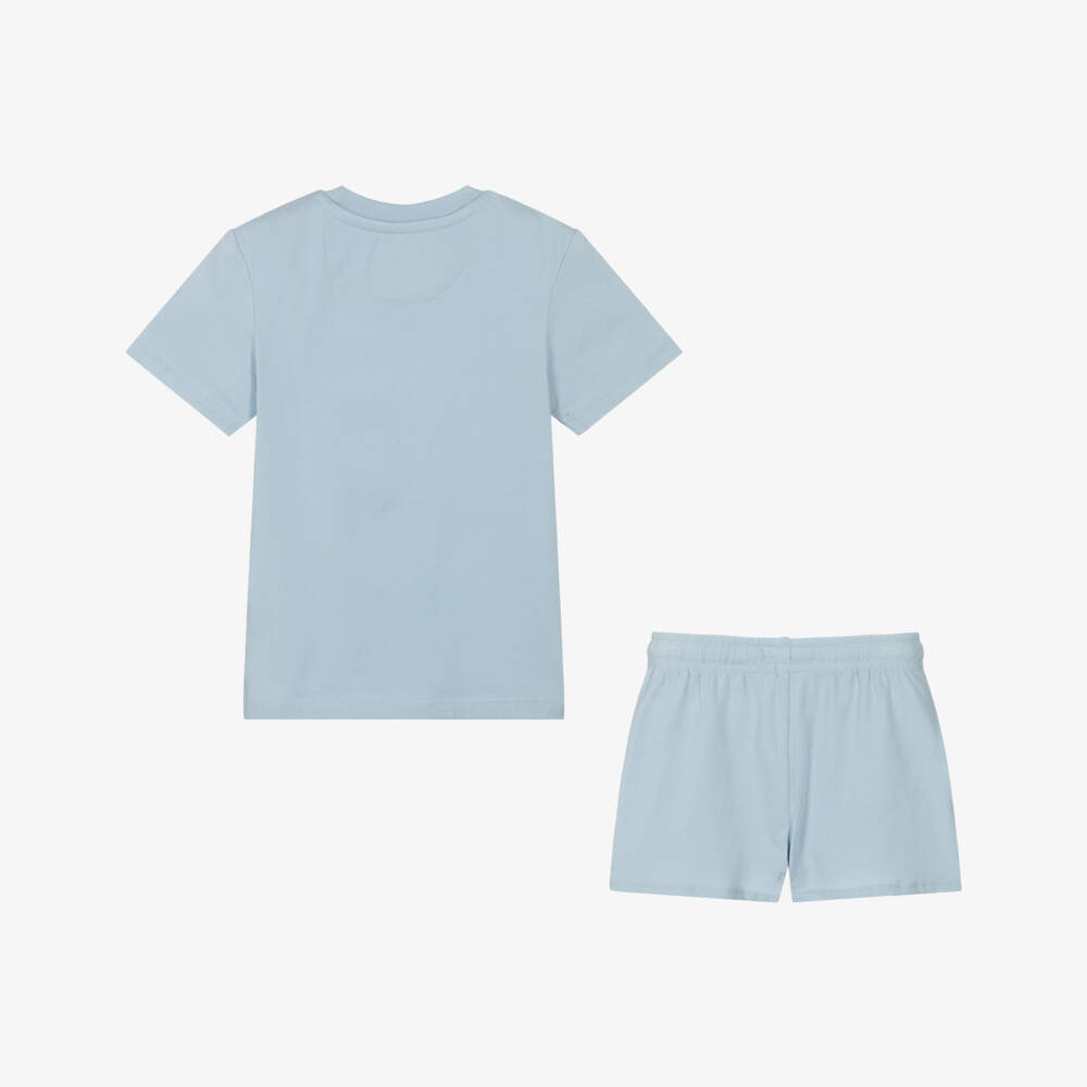 Calvin Klein-Boys Sky-Hued Jersey Shorts Ensemble | Childrensalon Outlet