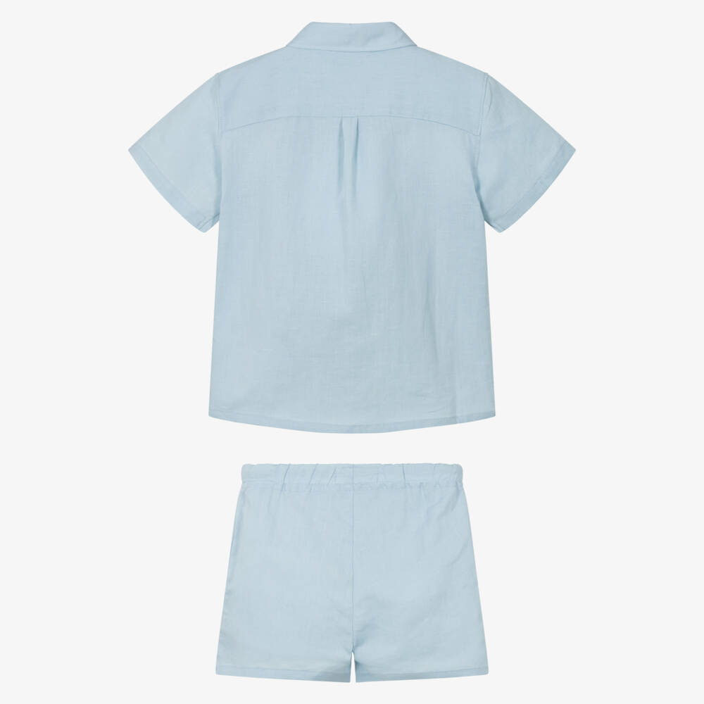 Calvin Klein-Boys Sky Linen-Blend Shorts Ensemble | Childrensalon Outlet