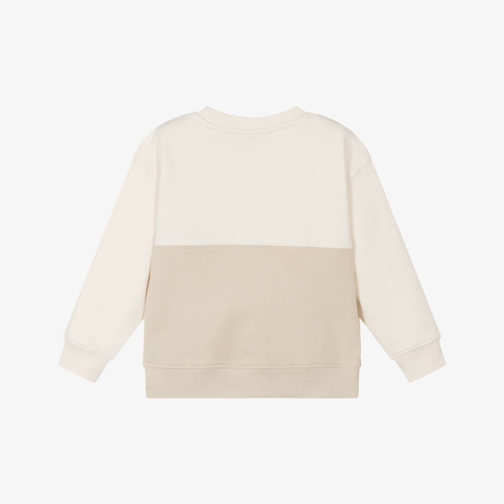 Calvin Klein-Boys Soft Beige Ivory Sweatshirt | Childrensalon Outlet