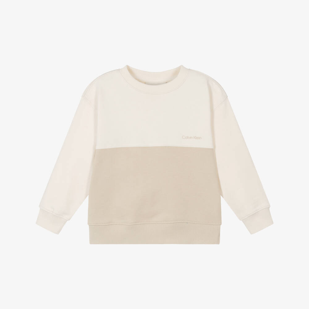 Calvin Klein-Мягкий кремовый бежевый свитшот для мальчиков | Childrensalon Outlet