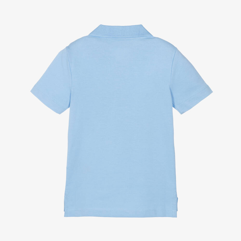 Calvin Klein-Boys Soft Blue Cotton Polo Tee | Childrensalon Outlet