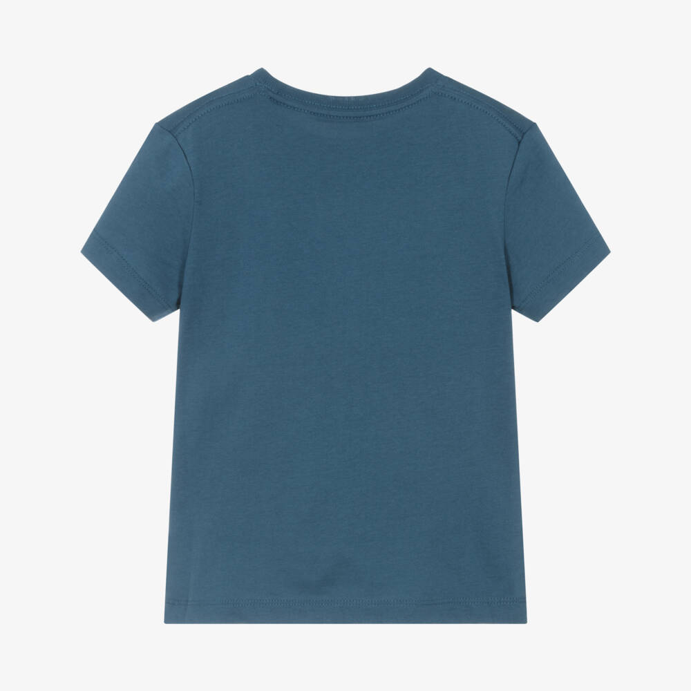 كالفين كلاين-تيشيرت قطني ناعم أزرق للأولاد | Childrensalon Outlet