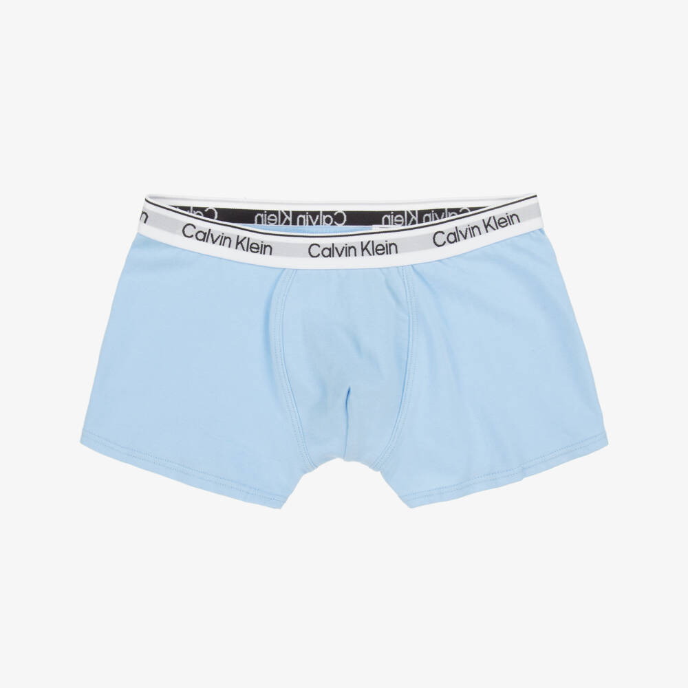 Calvin Klein-Boys Soft Blue Jersey Boxers Duo | Childrensalon Outlet