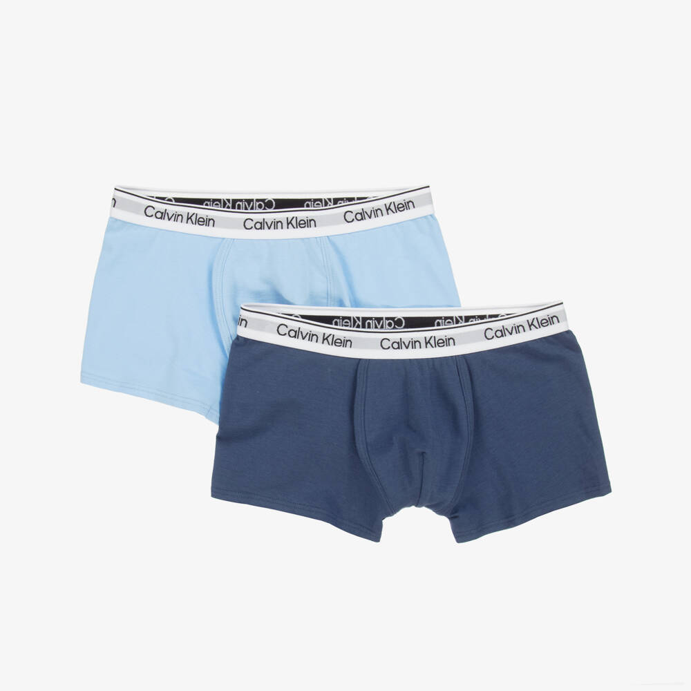 Calvin Klein-Boys Soft Blue Jersey Boxers Duo | Childrensalon Outlet