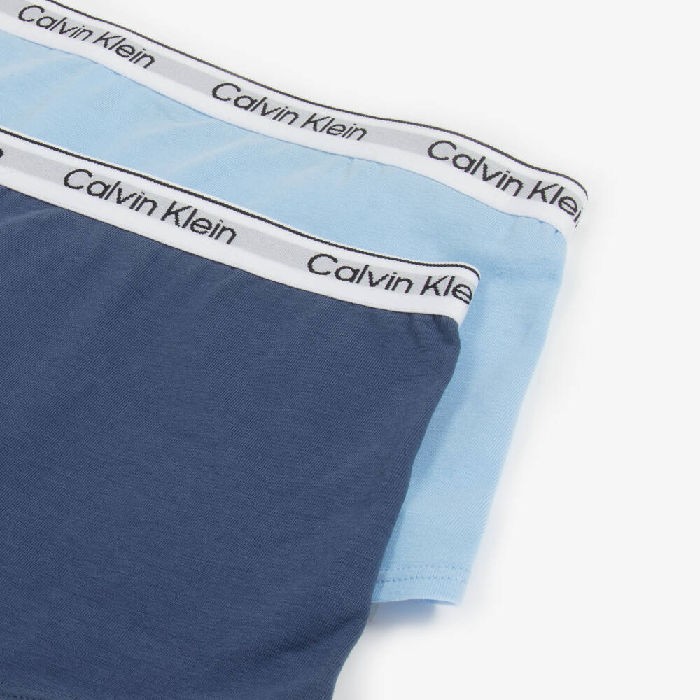 Calvin Klein-Boys Soft Blue Jersey Boxers Duo | Childrensalon Outlet