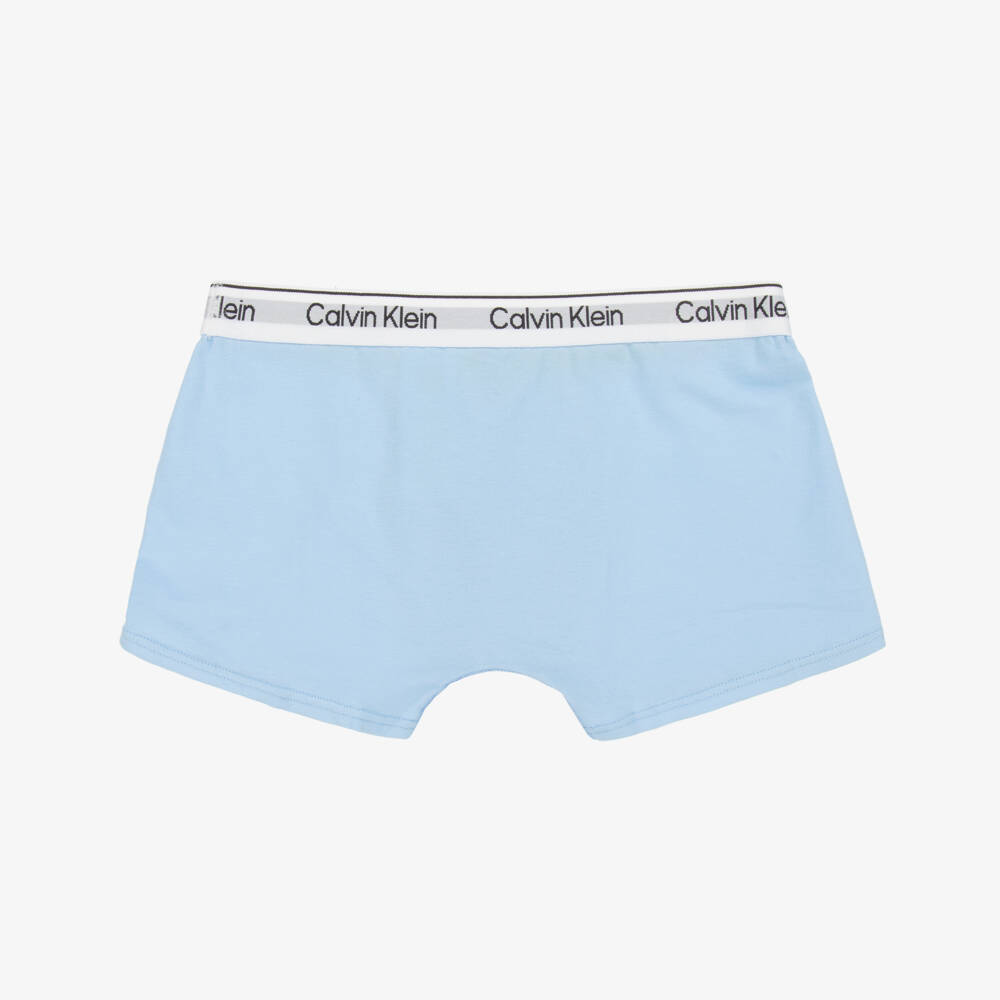 Calvin Klein-Boys Soft Blue Jersey Boxers Duo | Childrensalon Outlet