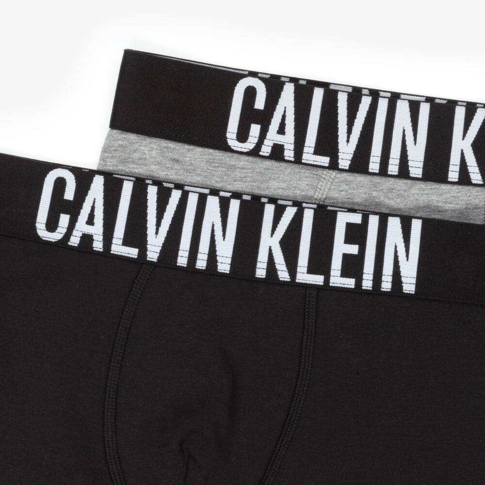 Calvin Klein-Boys Twin Set Grey & Black Boxers | Childrensalon Outlet