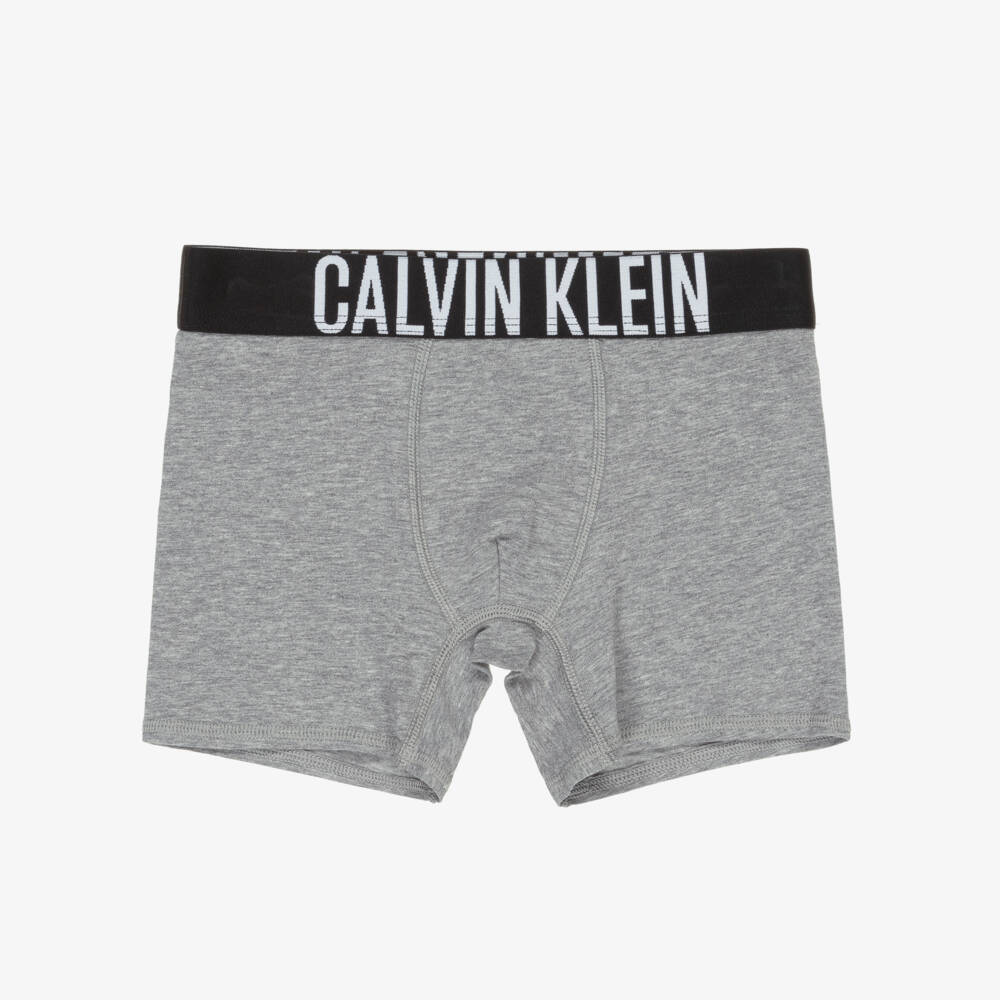 Calvin Klein-Boys Twin Set Grey & Black Boxers | Childrensalon Outlet