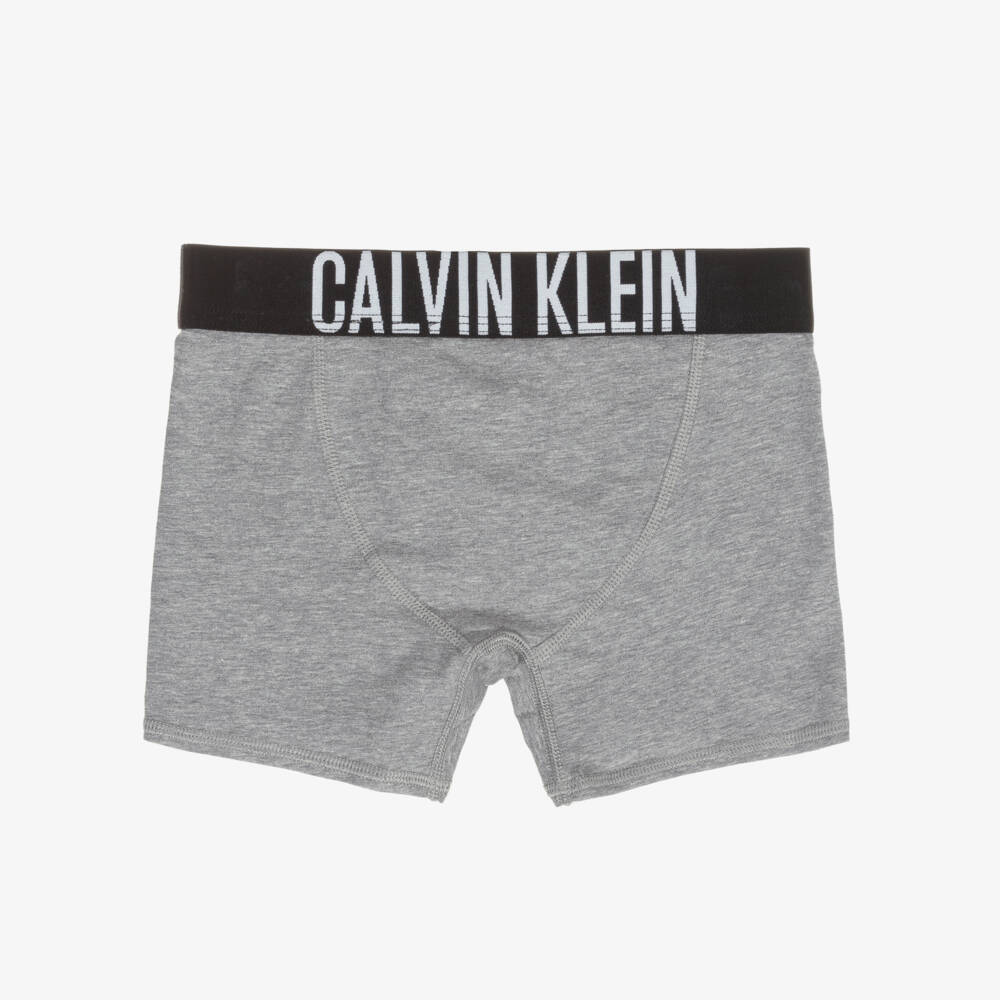 Calvin Klein-Boys Twin Set Grey & Black Boxers | Childrensalon Outlet