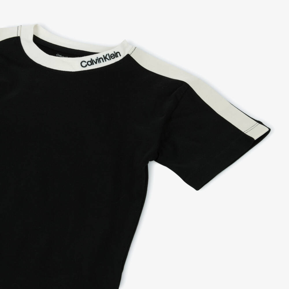 Calvin Klein-Boys Two-Tone Trim Cotton Tee | Childrensalon Outlet