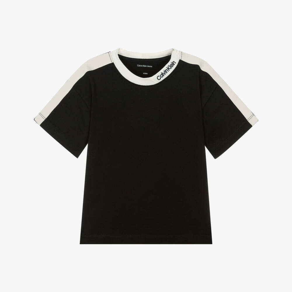 Calvin Klein-Boys Two-Tone Trim Cotton Tee | Childrensalon Outlet